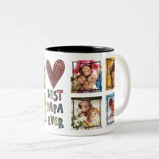 フォトコラージュ最高のパパーの父の日 ツートーンマグカップ (正面右)
