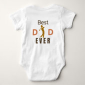 フォトコラージュ最高のパパ史上最愛の父親日 ベビーボディスーツ (裏面)