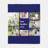 フォトコラージュ最高のブラザーエバーネイビーブルー フリースブランケット (正面)