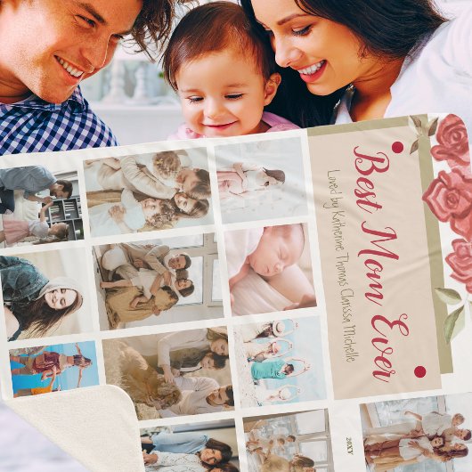 フォトコラージュ最高のママのマザモダンーデー シェルパブランケット