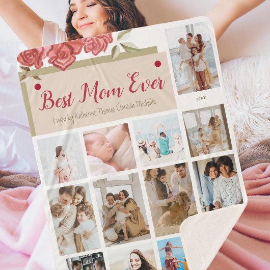 フォトコラージュ最高のママのマザモダンーデー シェルパブランケット