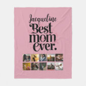 フォトコラージュ最高のママエバーレトロタイポグラフィ フリースブランケット (正面)