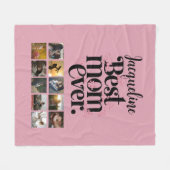フォトコラージュ最高のママエバーレトロタイポグラフィ フリースブランケット (正面(横))