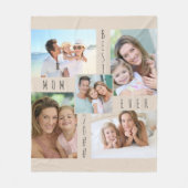 フォトコラージュ最高のママニュートラルベージュ フリースブランケット (正面)