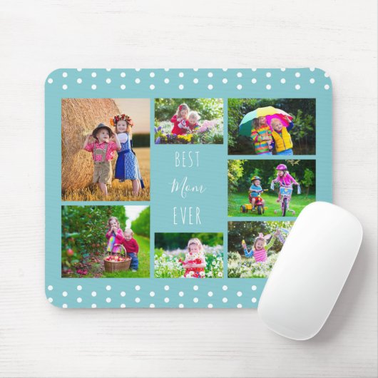 フォトコラージュ最高のマムエバースカイブルー マウスパッド (マウス)