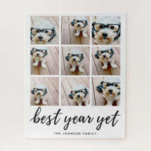 フォトコラージュ最高の年とブラック書道9 ジグソーパズル