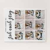 フォトコラージュ最高の年とブラック書道9 ジグソーパズル (横)