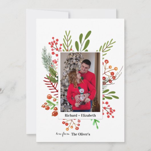 フォトコラージュ植物性クリスマス シーズンカード (正面)