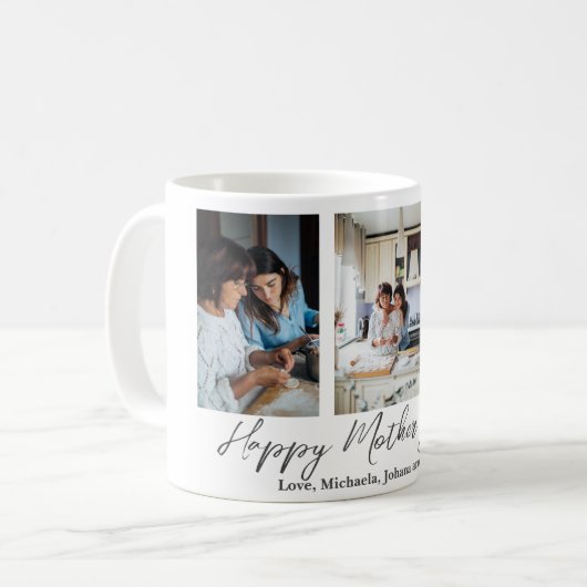 フォトコラージュ母の日の贈り物 コーヒーマグカップ (正面左)