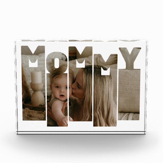 フォトコラージュ母、ママ母の日の贈り物 フォトブロック (正面)