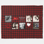 フォトコラージュ毛布 – 愛結婚/記念日 フリースブランケット (正面(横))