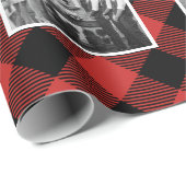 フォトコラージュ水牛プレイドランバージャックレッド ラッピングペーパー (ロールコーナー)