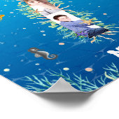 フォトコラージュ海の下の大きな7誕生日 ポスター (角)