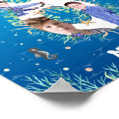 フォトコラージュ海の下の大きな8誕生日 ポスター (角)