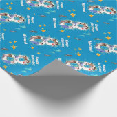 フォトコラージュ海の下の大きな8誕生日 ラッピングペーパー (角)