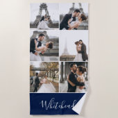 フォトコラージュ海軍モノグラモダンム ビーチタオル (正面)