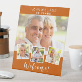 フォトコラージュ焼きオレンジの誕生日パーティーへようこそ 台座サイン (インサイチュ)