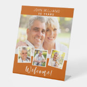 フォトコラージュ焼きオレンジの誕生日パーティーへようこそ 台座サイン (正面)