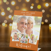 フォトコラージュ焼きオレンジの誕生日パーティーへようこそ 台座サイン