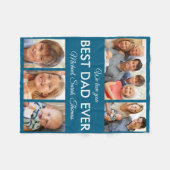 フォトコラージュ父の日の最高のパパ フリースブランケット (正面(横))