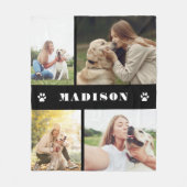 フォトコラージュ犬が黒い手を付ける フリースブランケット (正面)