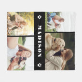 フォトコラージュ犬が黒い手を付ける フリースブランケット (正面(横))