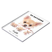 フォトコラージュ犬ペットガールホワイト ノートブック (左側)