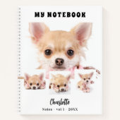 フォトコラージュ犬ペットガールホワイト ノートブック (正面)