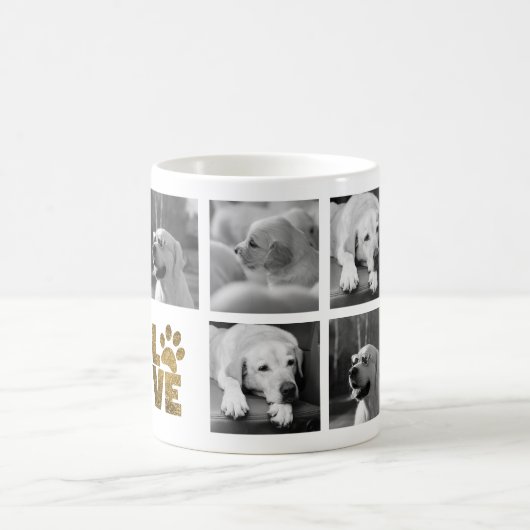 フォトコラージュ犬メモリアルと文字悔やみや弔慰MUG コーヒーマグカップ (中央)