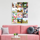 フォトコラージュ独自の12枚の写真を追加カスタマイズ可能 キャンバスプリント (インサイチュ (リビング))