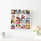 フォトコラージュ独自のDIYを作成 スクエア壁時計 (ホーム)