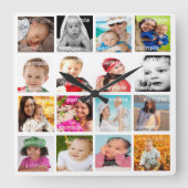 フォトコラージュ独自のDIYを作成 スクエア壁時計 (正面)