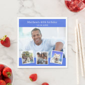 フォトコラージュ王室のブルー誕生日パーティー スタンダードランチョンナプキン (インサイチュ)