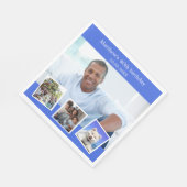 フォトコラージュ王室のブルー誕生日パーティー スタンダードランチョンナプキン (角)