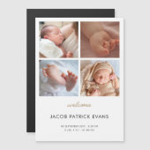 フォトコラージュ男児ガール誕生発表磁石 (正面/裏面)