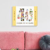 フォトコラージュ番号40ニュートラル40歳の誕生日 キャンバスプリント (インサイチュ (リビング))