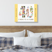 フォトコラージュ番号40ニュートラル40歳の誕生日 キャンバスプリント (インサイチュ (寝室))