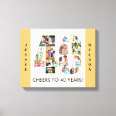 フォトコラージュ番号40ニュートラル40歳の誕生日 キャンバスプリント (正面)