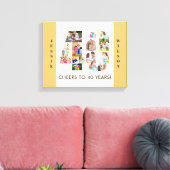 フォトコラージュ番号40ニュートラル40歳の誕生日 キャンバスプリント (インサイチュ (リビング))