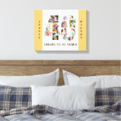 フォトコラージュ番号40ニュートラル40歳の誕生日 キャンバスプリント (インサイチュ (寝室))