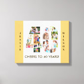 フォトコラージュ番号40ニュートラル40歳の誕生日 キャンバスプリント (正面)