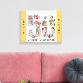 フォトコラージュ番号50ニュートラル50誕生日 キャンバスプリント (インサイチュ (リビング))