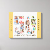 フォトコラージュ番号50ニュートラル50誕生日 キャンバスプリント (正面)