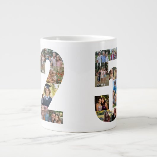 フォトコラージュ番号52 - 52誕生日 ジャンボコーヒーマグカップ (正面)