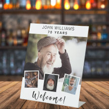 フォトコラージュ白い誕生日パーティーへようこそ