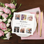 フォトコラージュ白い誕生日パーティー スタンダードカクテルナプキン