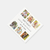 フォトコラージュ白い誕生日パーティー スタンダードカクテルナプキン (角)