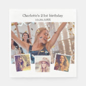 フォトコラージュ白い誕生日パーティー スタンダードランチョンナプキン (正面)