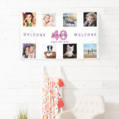 フォトコラージュ白い誕生日パーティー 横断幕 (インサイチュ)