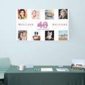 フォトコラージュ白い誕生日パーティー 横断幕 (トレードショー)